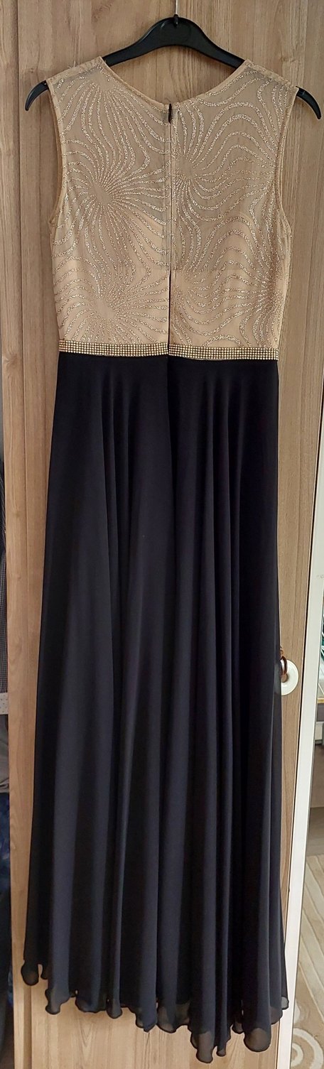 Bej Parlak Uzun Abiye Elbise - Görsel 3