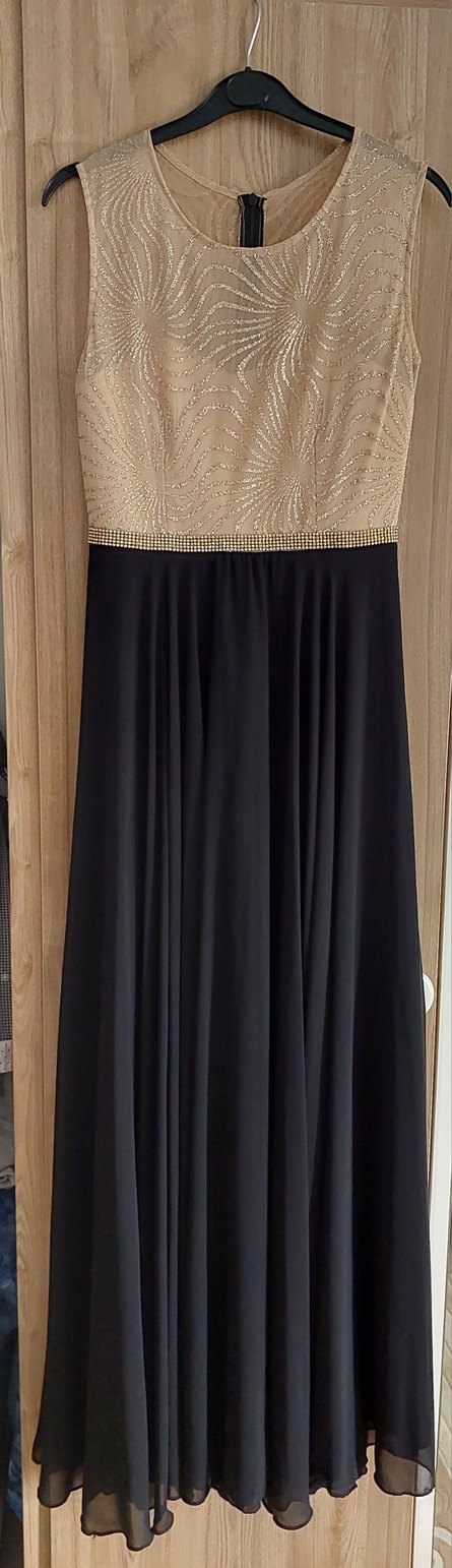 Bej Parlak Uzun Abiye Elbise - Görsel 2