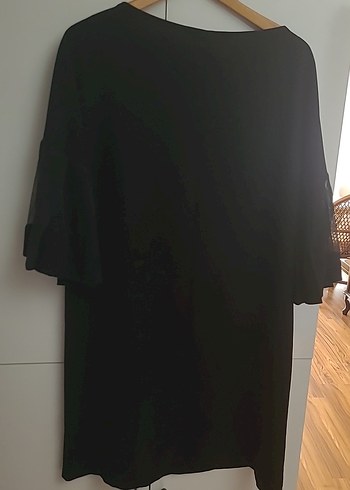 Siyah Kayık  Yaka Kadın Midi Elbise - Görsel 4