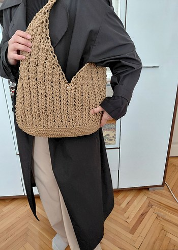 Zara Bej Örgü Kadın Çanta