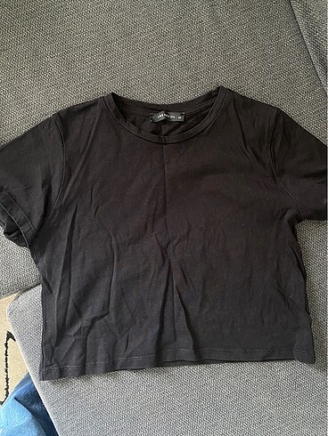 Siyah Crop Tshirt