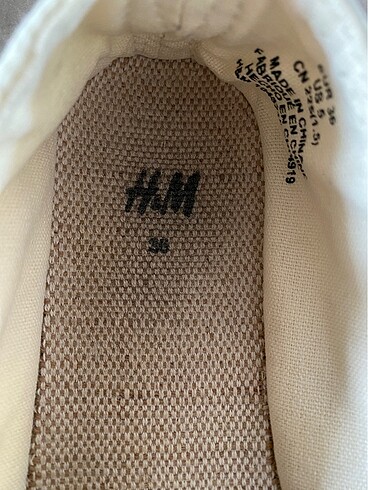 36 Beden beyaz Renk H&M espadril babet