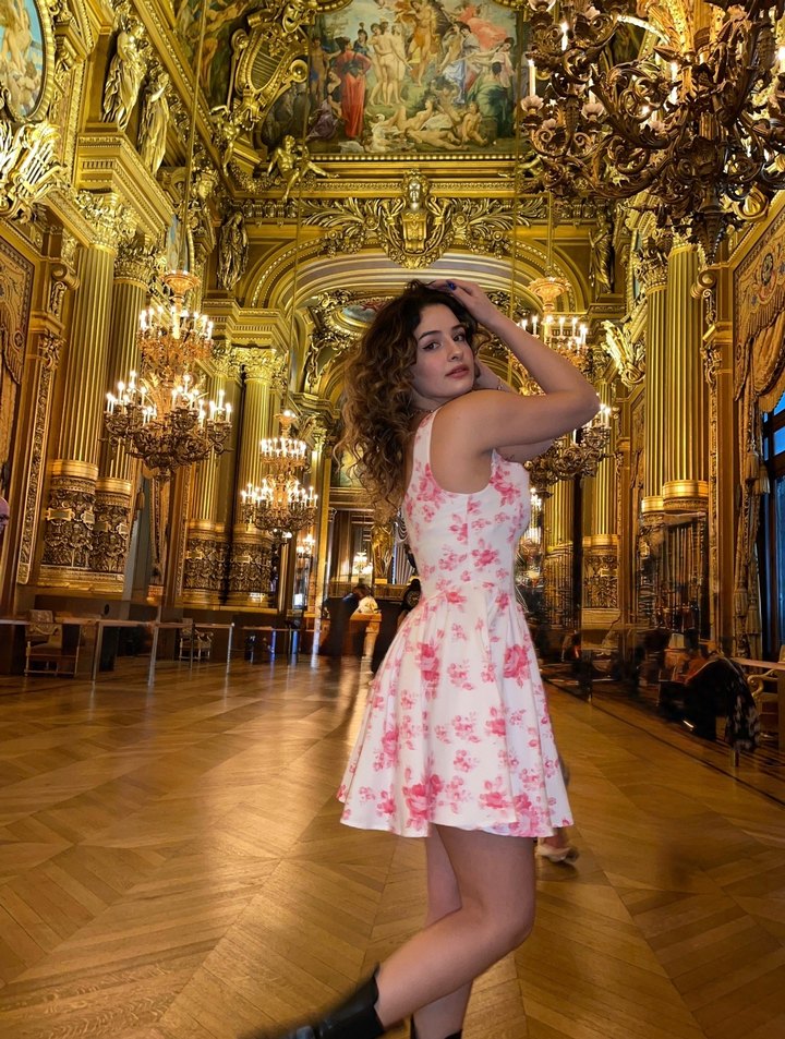 Pembe Çiçekli Askılı Elbise - Görsel 2