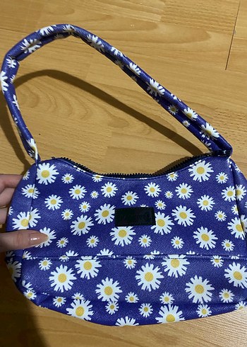 Beden Mor Papatya Desenli Fermuarlı Kadın Çantası