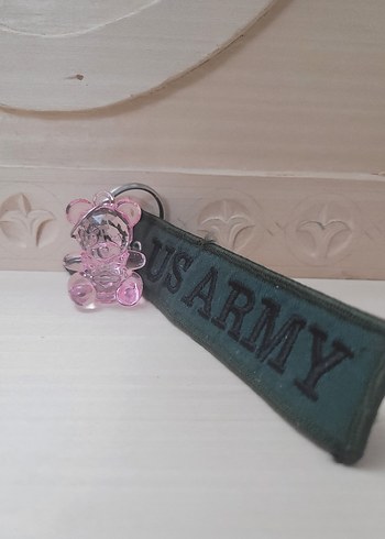Pembe Ayicikli USARMY Anahtarlık