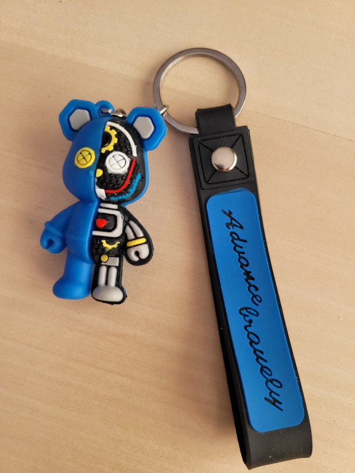 Mavi Kayışlı Punk Tarzı Anahtarlık - Görsel 2