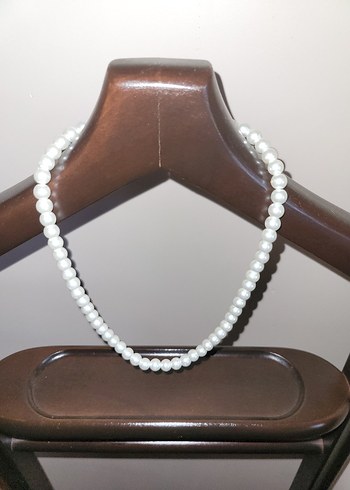 Beyaz İnci Boncuk Kolye - Görsel 3