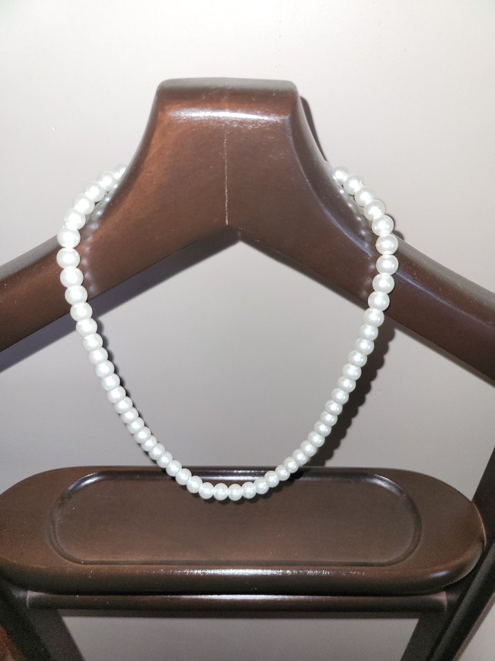 Beyaz İnci Boncuk Kolye - Görsel 3