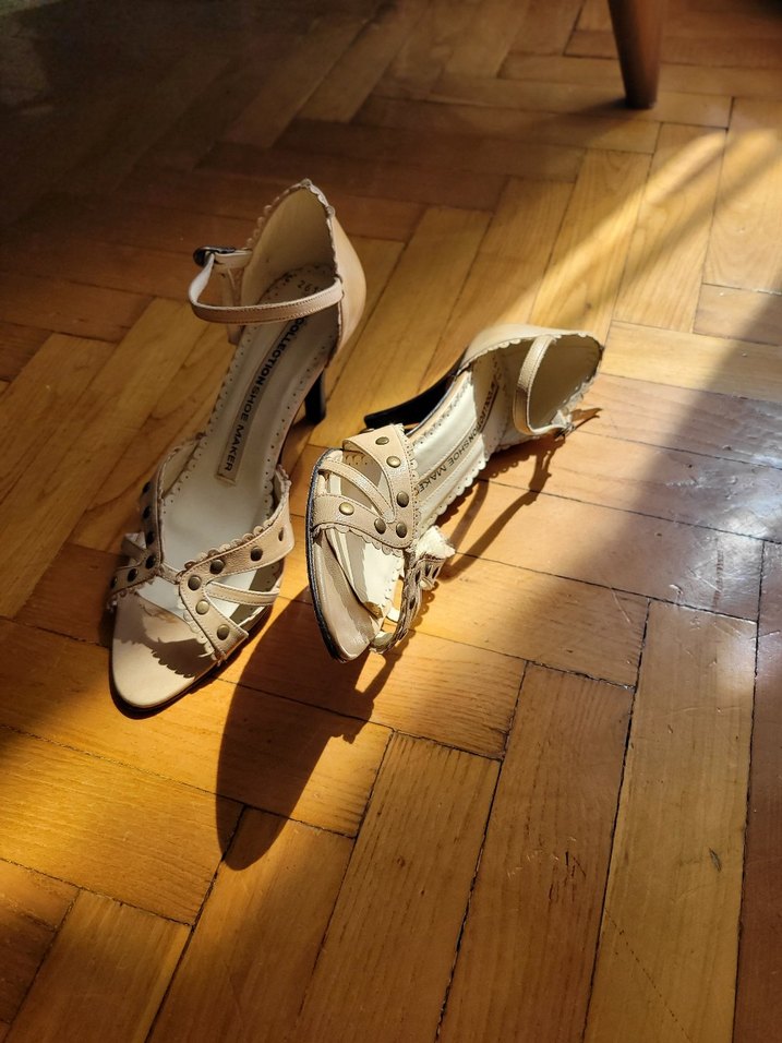 Beyaz Kemerli Dolgu Topuklu Kadın Abiye Ayakkabı - Görsel 2