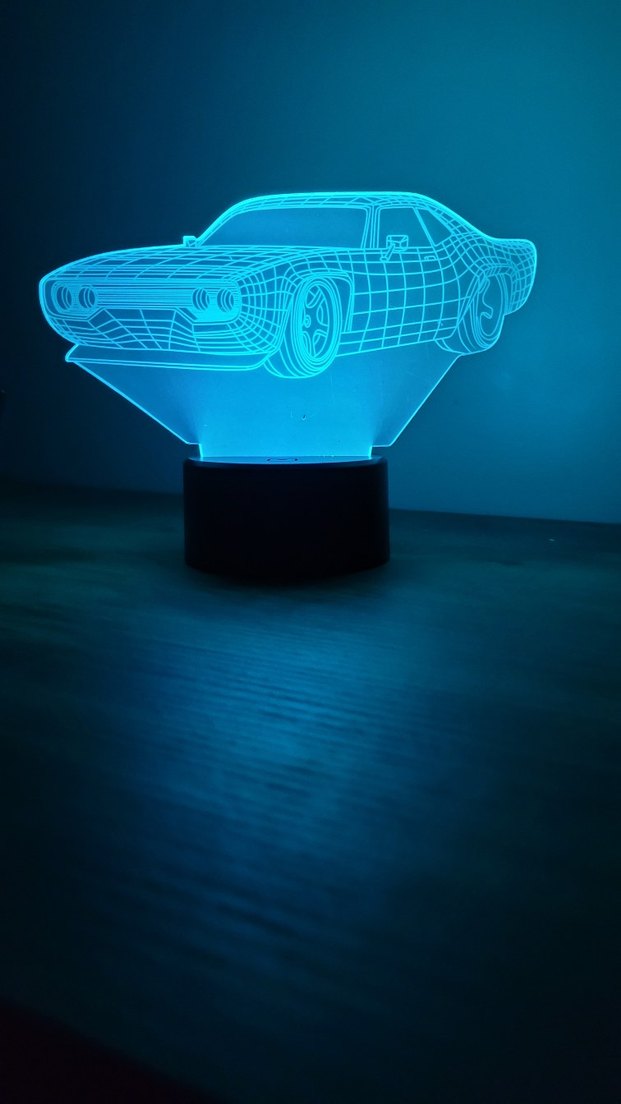 Siyah LED Araba Figürlü Masa Lambası - Görsel 3