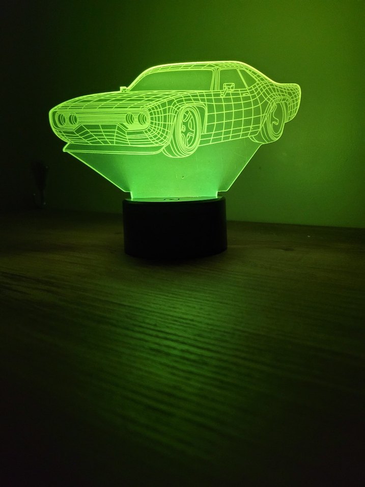 Siyah LED Araba Figürlü Masa Lambası - Görsel 2