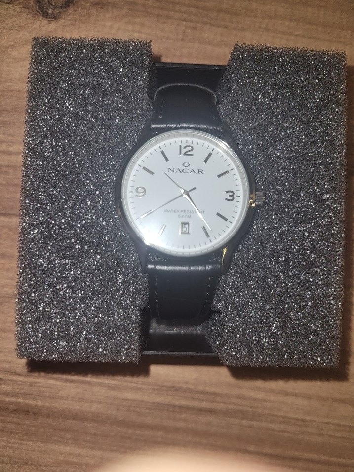 NACAR Erkek Old Money  Kol Saati Siyah Deri Kayış - Görsel 3