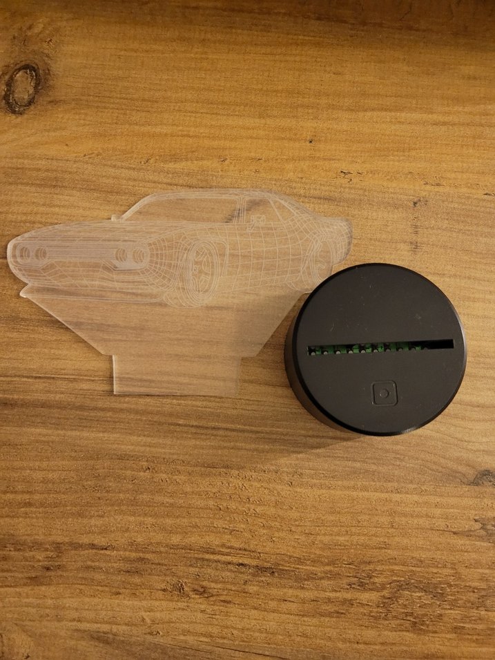 Gri Araba Tasarımlı 3D LED Lamba - Görsel 2