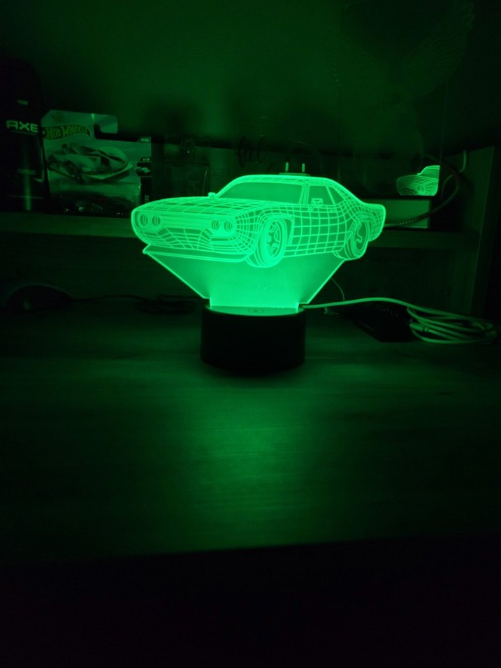 Gri Araba Tasarımlı 3D LED Lamba - Görsel 4