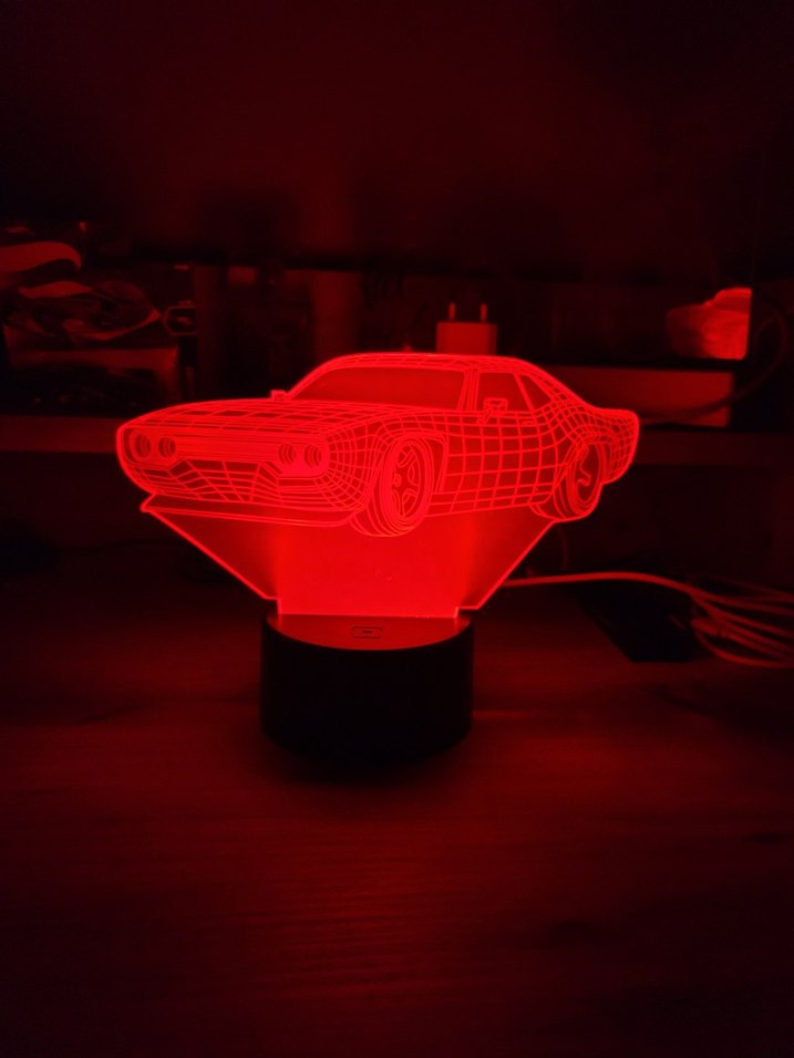 Gri Araba Tasarımlı 3D LED Lamba - Görsel 3