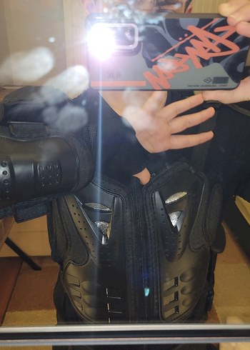 Siyah Deri Kemerli Motosiklet montu - Görsel 4