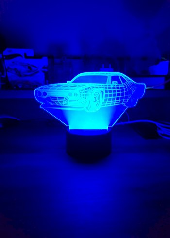 Kırmızı 3D Araba Tasarımlı Gece Lambası - Görsel 3