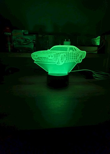 Kırmızı 3D Araba Tasarımlı Gece Lambası - Görsel 4