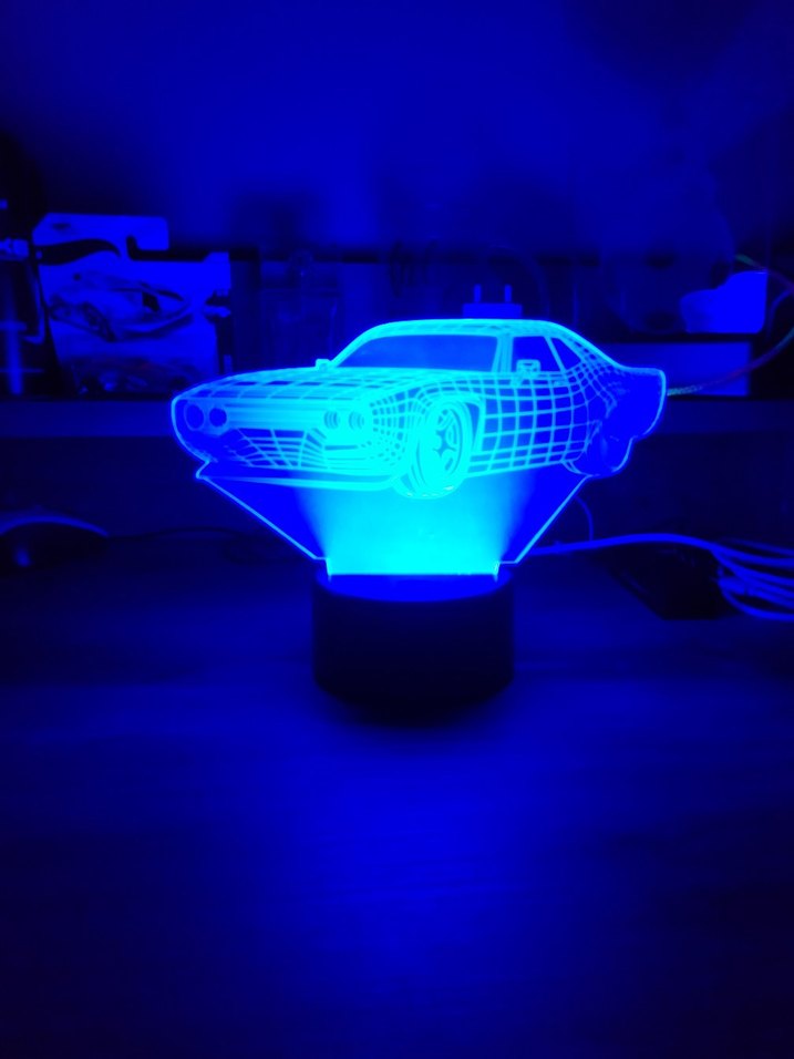 Kırmızı 3D Araba Tasarımlı Gece Lambası - Görsel 3