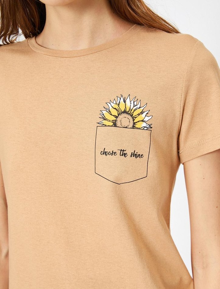 Koton Bej Tişört - Görsel 4