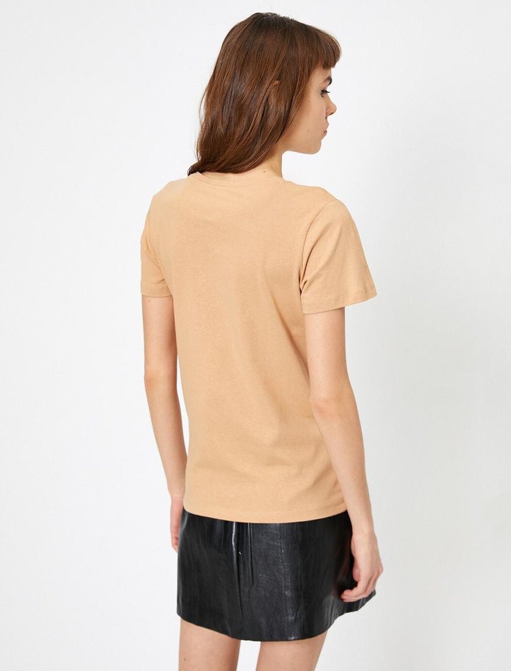 Koton Bej Tişört - Görsel 5