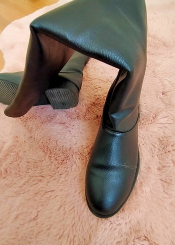 siyah Stiletto Topuklu Kadın Dizüstü Bot
