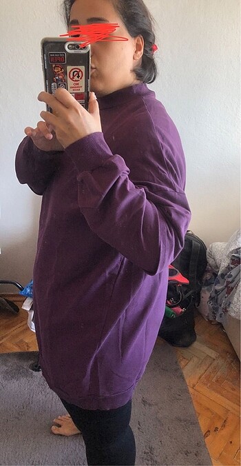 xl Beden Sweatshirt tunik mor az kullanıldı