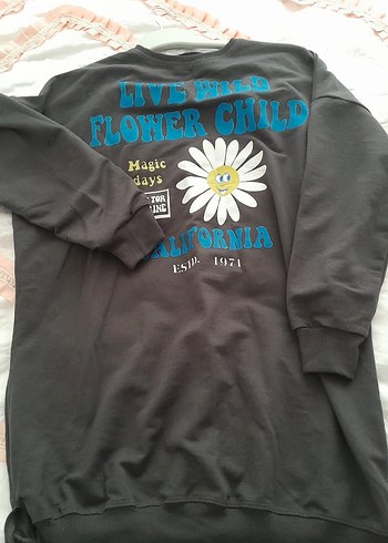 Siyah Baskılı Kadın Sweatshirt - Görsel 2