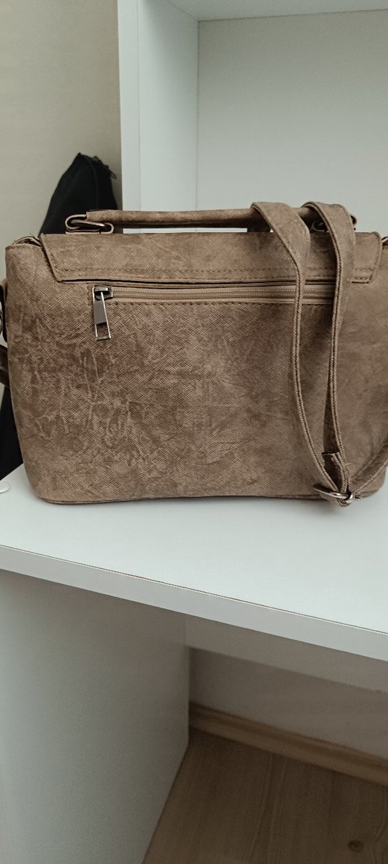 zara Bej Süet Tokalı Kadın Çanta - Görsel 4