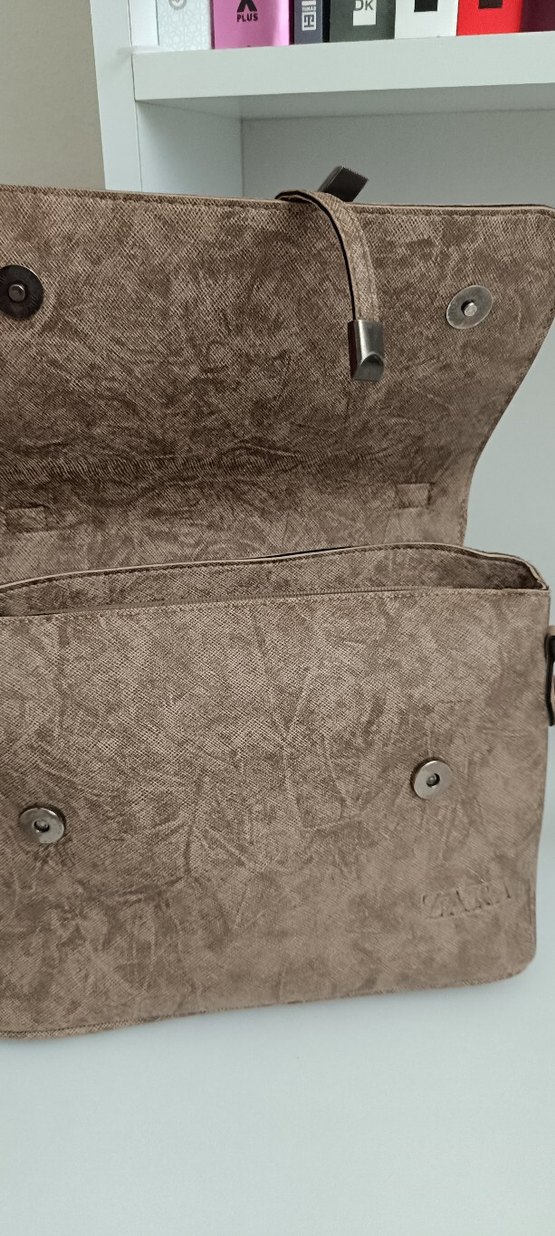 zara Bej Süet Tokalı Kadın Çanta - Görsel 3