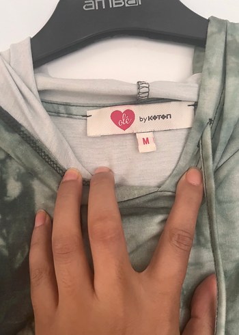 m Beden gri Renk Gri Batik Desenli Kapüşonlu kadın Sweatshirt
