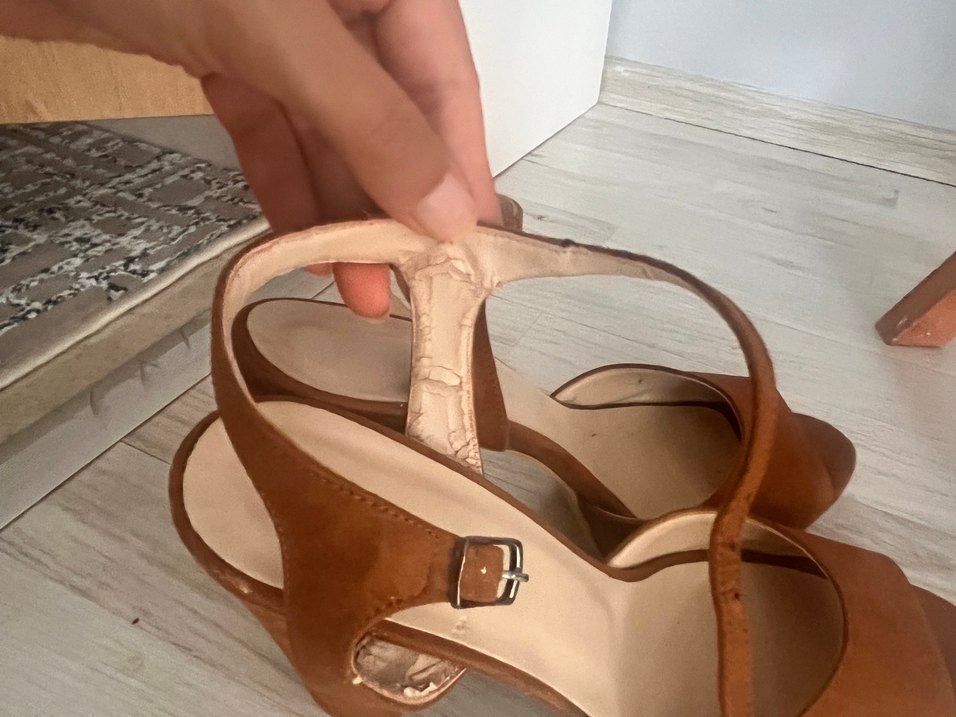 Bej Deri Platform Topuklu Kadın Ayakkabı - Görsel 5