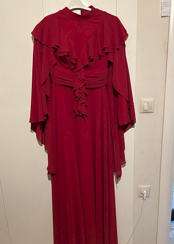 Klasik Elegan Kırmızı Uzun Abiye Elbise