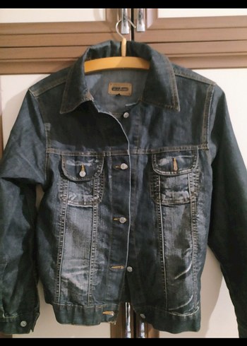 Gri erkek Denim Ceket, Düğmeli, Normal Boy