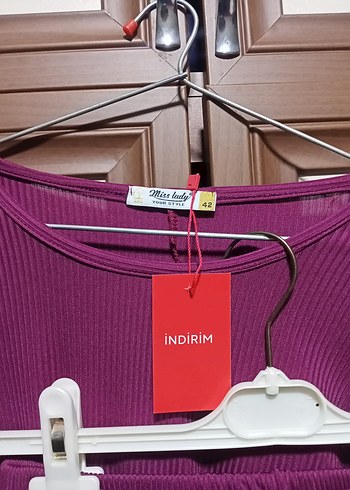 Mor Düğmeli Uzun Kollu İKİLİ TAKIM - Görsel 3