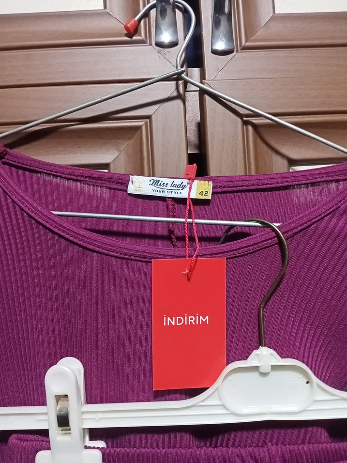 Mor Düğmeli Uzun Kollu İKİLİ TAKIM - Görsel 3