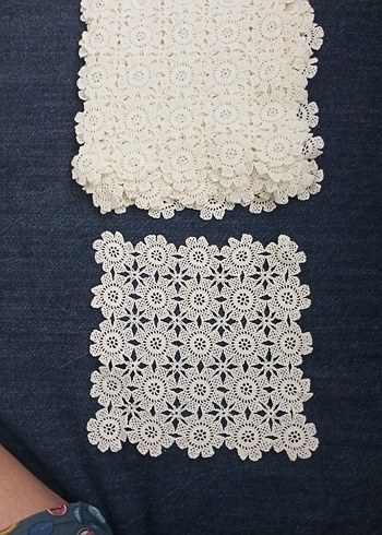 Beden beyaz Renk El Yapımı Dantel Masa Örtüsü