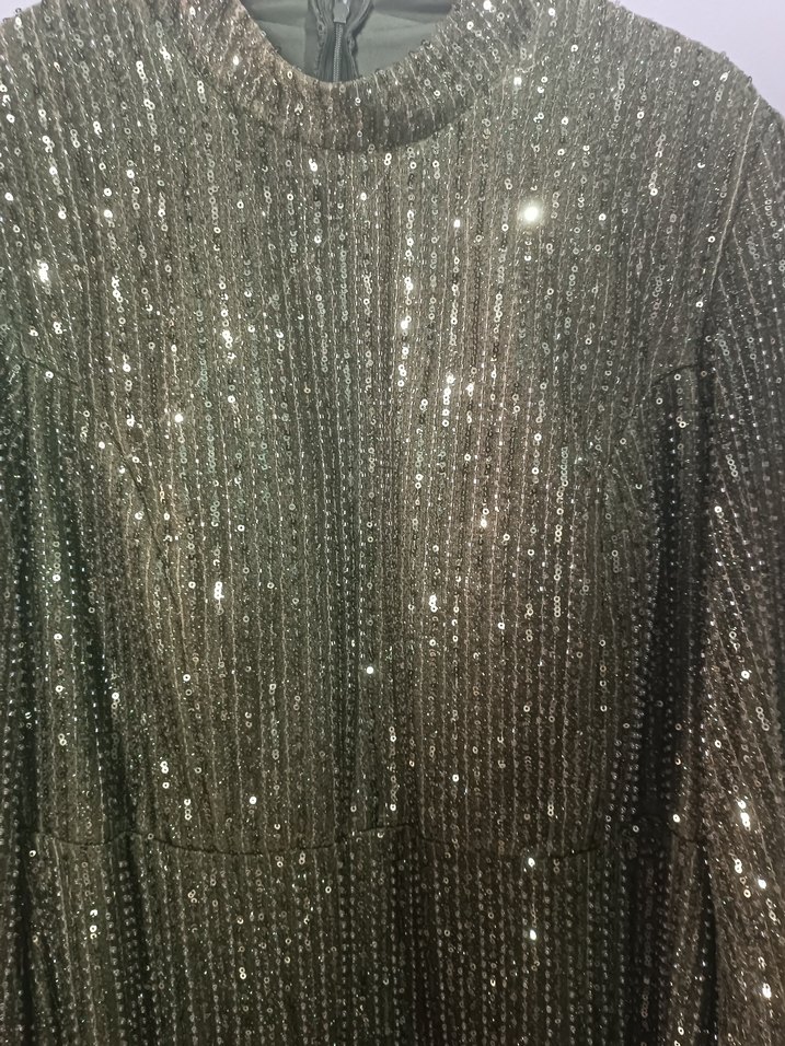 yeşil Uzun Abiye şalı ile gönderilir işlemedir yapıştırma değil - Görsel 4