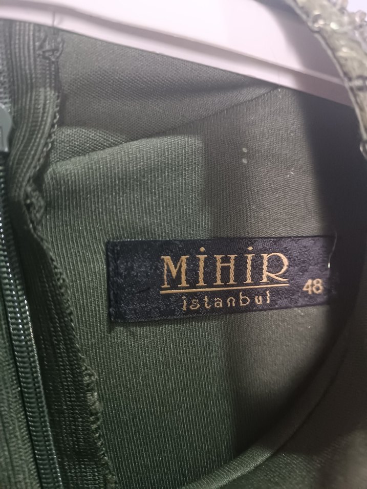 yeşil Uzun Abiye şalı ile gönderilir işlemedir yapıştırma değil - Görsel 5