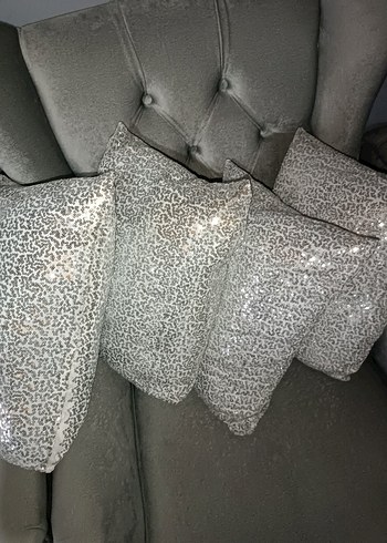 Gri Klasik kanepe kırlent dikişli fermuarlı değil 4 adet 350 tl - Görsel 3