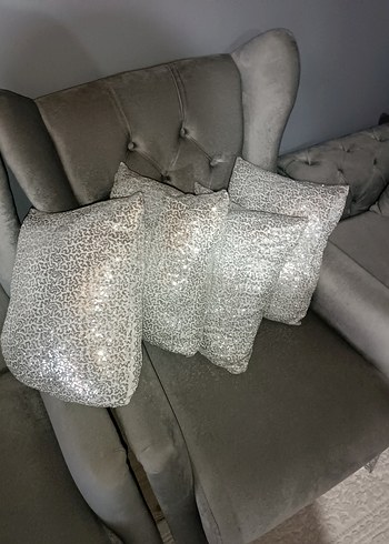 Gri Klasik kanepe kırlent dikişli fermuarlı değil 4 adet 350 tl - Görsel 2