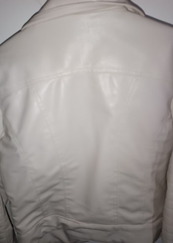 Beyaz Kadın Deri Ceket - Görsel 2