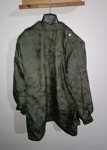 Kadın asker yeşili Düğmeli Ceket yağmurluk 38 46 bedene uygun - Görsel 3