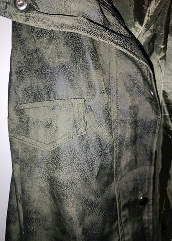 Kadın asker yeşili Düğmeli Ceket yağmurluk 38 46 bedene uygun - Görsel 5