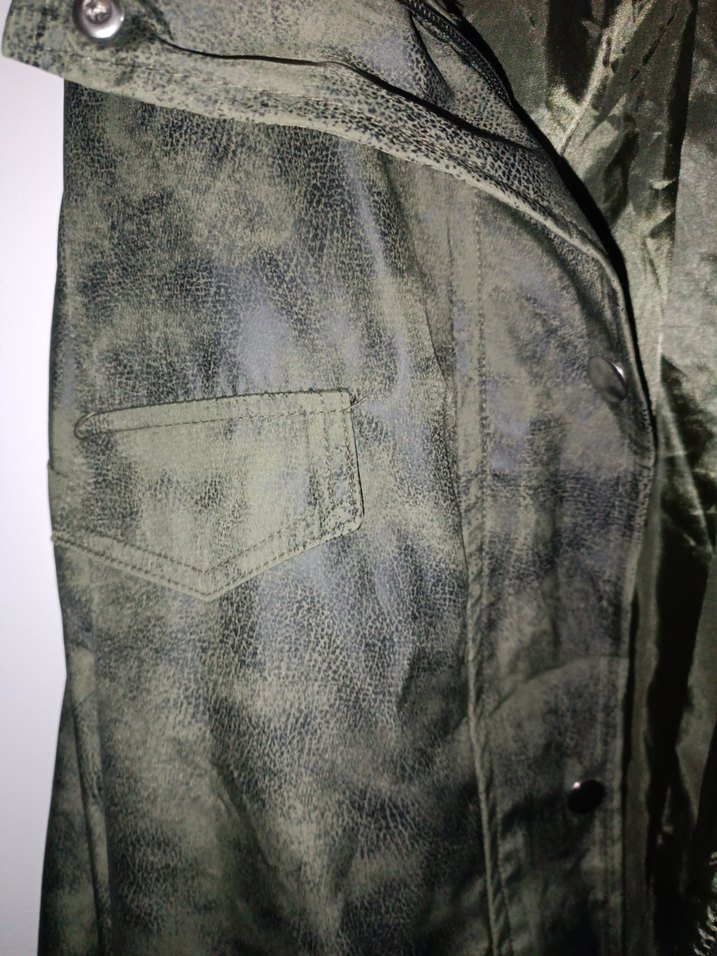 Kadın asker yeşili Düğmeli Ceket yağmurluk 38 46 bedene uygun - Görsel 5