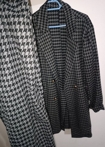 Midi Kadın pantolon uzun ceket takım kaşe 38 42 bedene uygun - Görsel 3