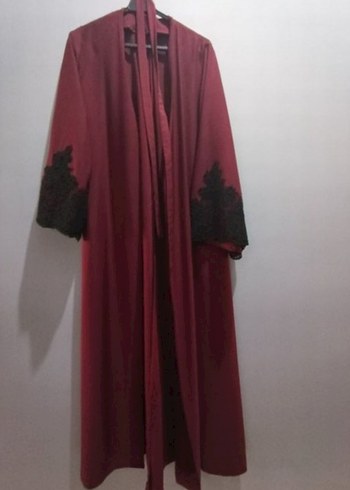 Bordo Uzun Kollu Gotik Kadın Sabahlık