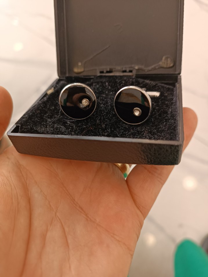 Yuvarlak Erkek Kol Düğmesi siyah yada lacivert renk seçeneği ile - Görsel 2