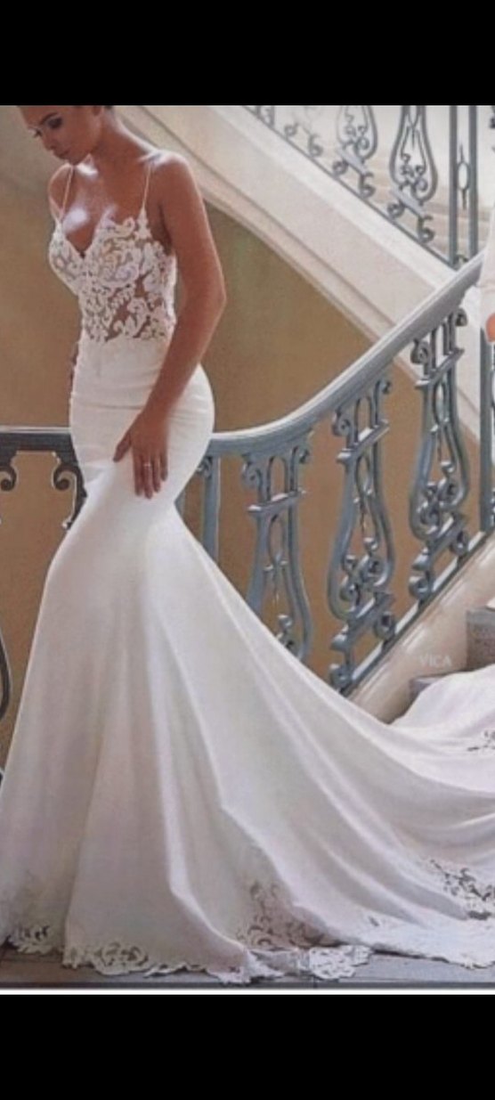 Beyaz Straplez Denizkızı Gelinlik özel dikim - Görsel 2