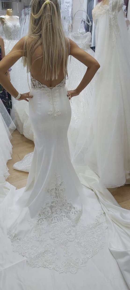 Beyaz Straplez Denizkızı Gelinlik özel dikim - Görsel 3